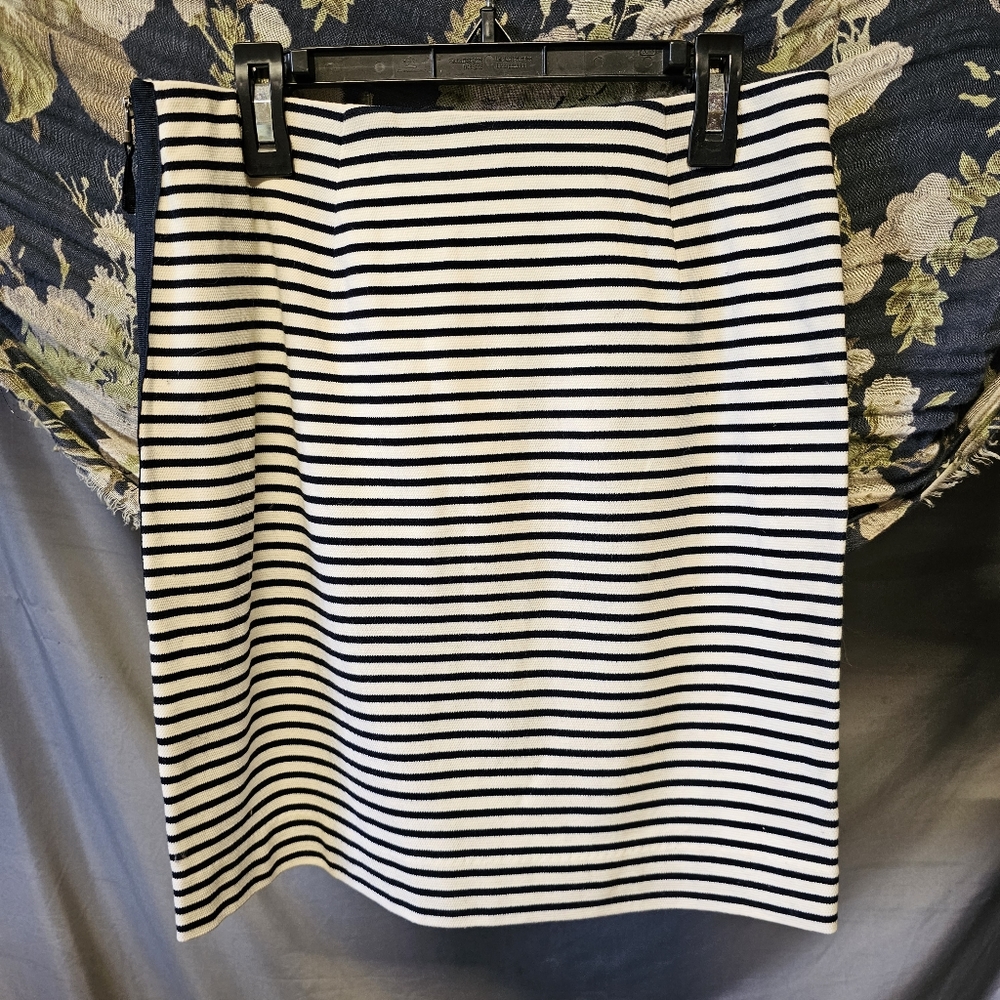 NEW Madewell Navy and White Vertical Stripe Skirt size Medium - Picture 3 of 10